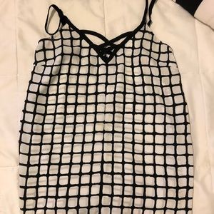 Cute Dress Tank with Criss Cross Lace